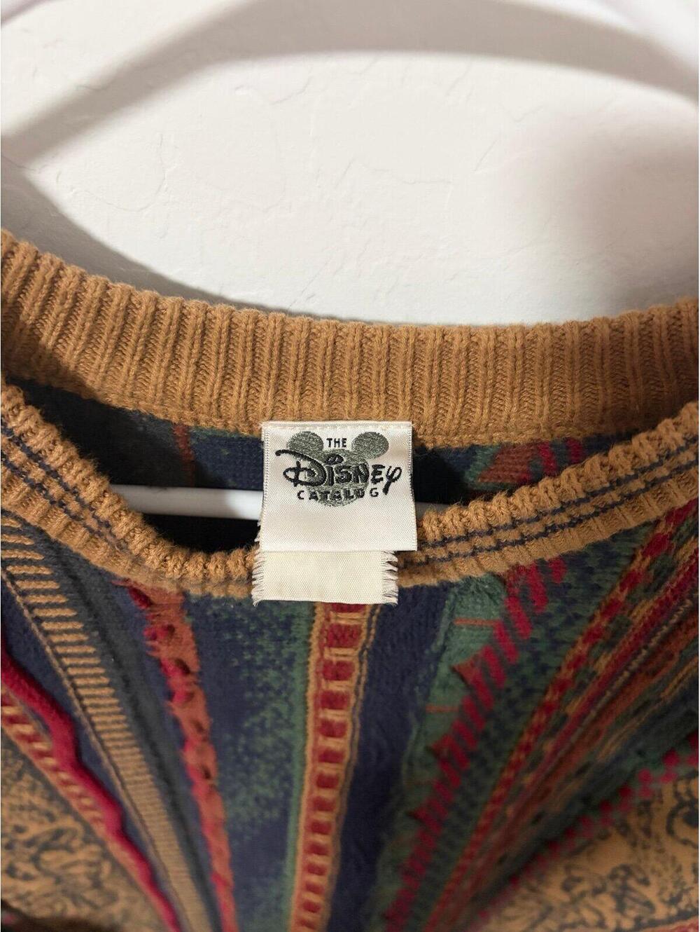 Vintage 90’s Disney Catalog Tigger Coogi Style Cable Knit Sweater Mens Medium - Picture 2 of 5